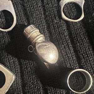 Rare 1940s silver & sapphire pocket bubble blower